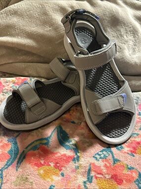 Khombu Gray and Blue Outdoor Sport Sandals